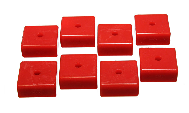 Energy Suspension Pad - Soft - 2-1/16in SQ x 3/8in ID x 15/16in H - Red Bushing Kits Energy Suspension