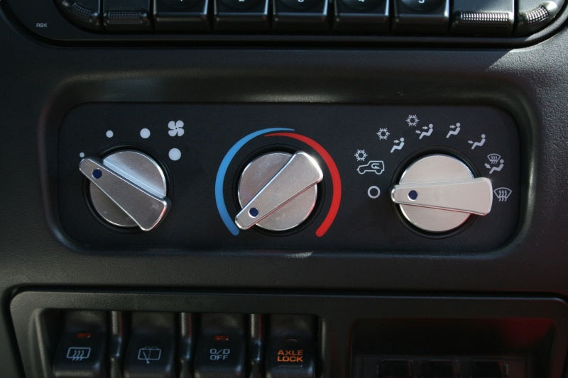 Rugged Ridge 3-Pc Alu Climate Control Knob Set Blue 99-06TJ Dash & Interior Trim Rugged Ridge
