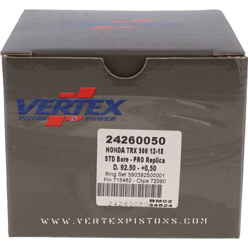 Vertex Piston 15-23 Honda Pioneer 500 500cc +0.50mm Oversized Forged Replica Piston Kit Piston Sets - Powersports Vertex Pistons