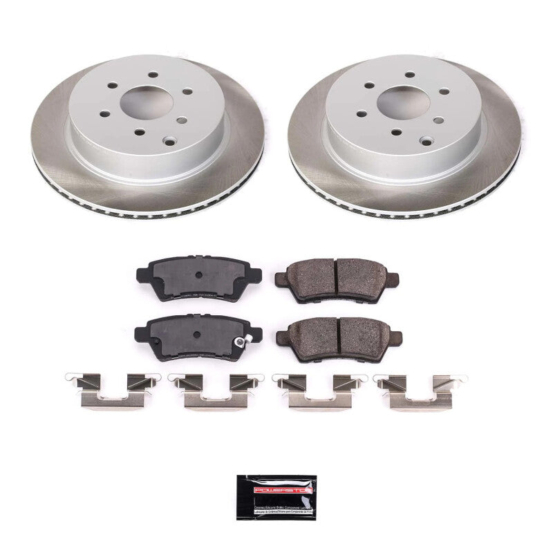 Power Stop 05-12 Nissan Pathfinder Rear Semi-Coated Rotor Kit Brake Kits - Performance Blank PowerStop