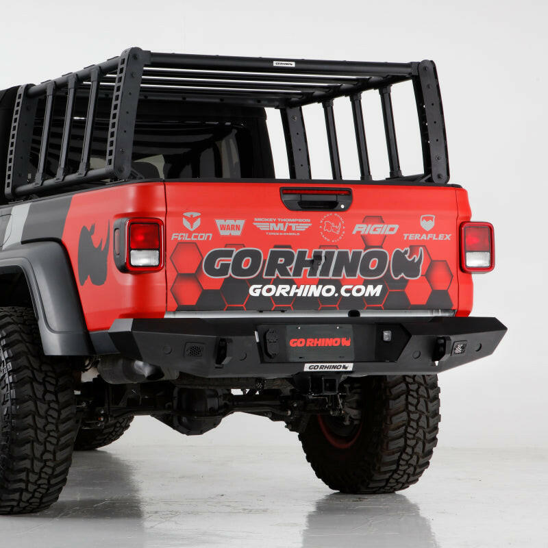 Go Rhino 20-22 Jeep Gladiator JT Trailine Rear Full Width Bumper - Tex. Blk Bumpers - Steel Go Rhino