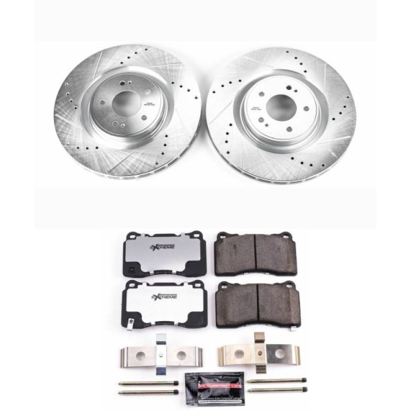 Power Stop 08-15 Mitsubishi Lancer Front Z26 Street Warrior Brake Kit Brake Kits - Performance D&S PowerStop