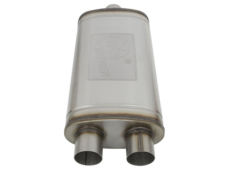 aFe MACH Force-Xp Muffler 3 IN ID Center/Dual-Outlet x 11 IN W x 6 IN H x 22 IN L - Oval Body Muffler aFe