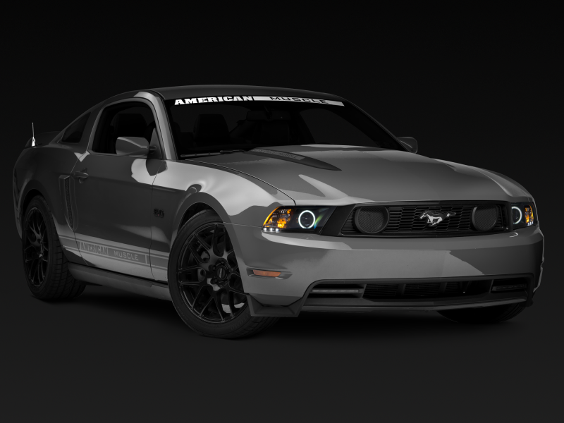 Raxiom 10-12 Ford Mustang w/ Headlights CCFL Halo Projector Headlights- Black Housing (Clear Lens) Headlights Raxiom