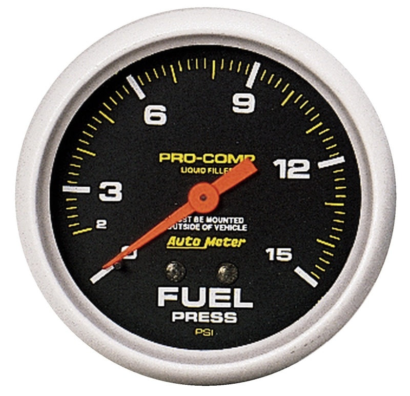 Autometer Liquid Filled Mechanical 66.7mm 0-15 PSI Fuel Pressure Gauge Gauges AutoMeter