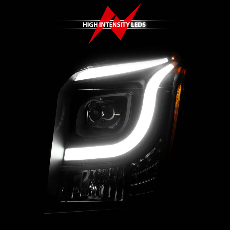 ANZO 15-17 GMC Yukon/Yukon XL Projector Headlights Black Housing/Clear Lens (w/ Light Bars) Headlights ANZO