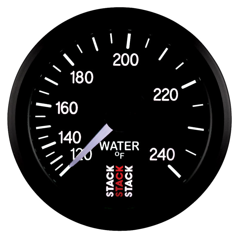 Autometer Stack 52mm 120-240 Deg F 1/2in Npt (M) Mechanical Water Temp Gauge - Black Gauges AutoMeter