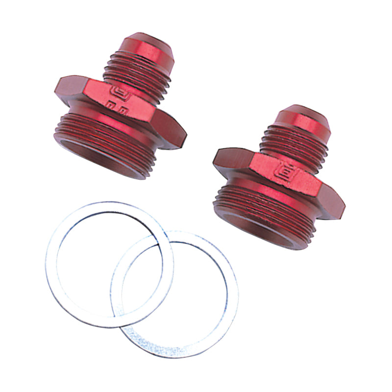 Russell Performance -6 AN Carb Adapter Fittings (2 pcs.) (Red) Fittings Russell