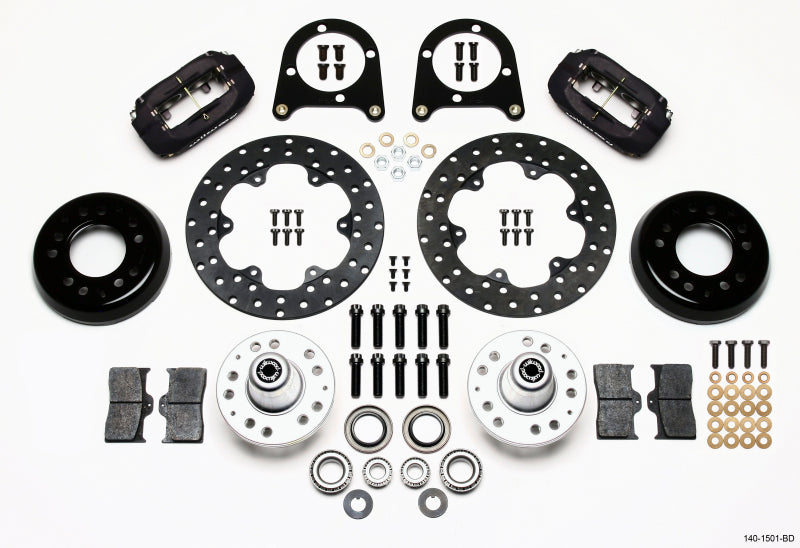 Wilwood Forged Dynalite Front Drag Kit Drilled Rotor 37-48 Ford Psgr. Car Spindle Big Brake Kits Wilwood