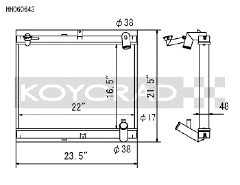 Koyo 89-92 Mazda RX-7 1.3L Late FC Chassis Turbo & Non Turbo Radiator Radiators Koyo