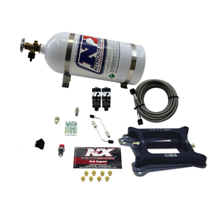Nitrous Express 4150 Hitman 4-BBL Nitrous Kit (100-200HP) w/10lb Bottle Nitrous Systems Nitrous Express