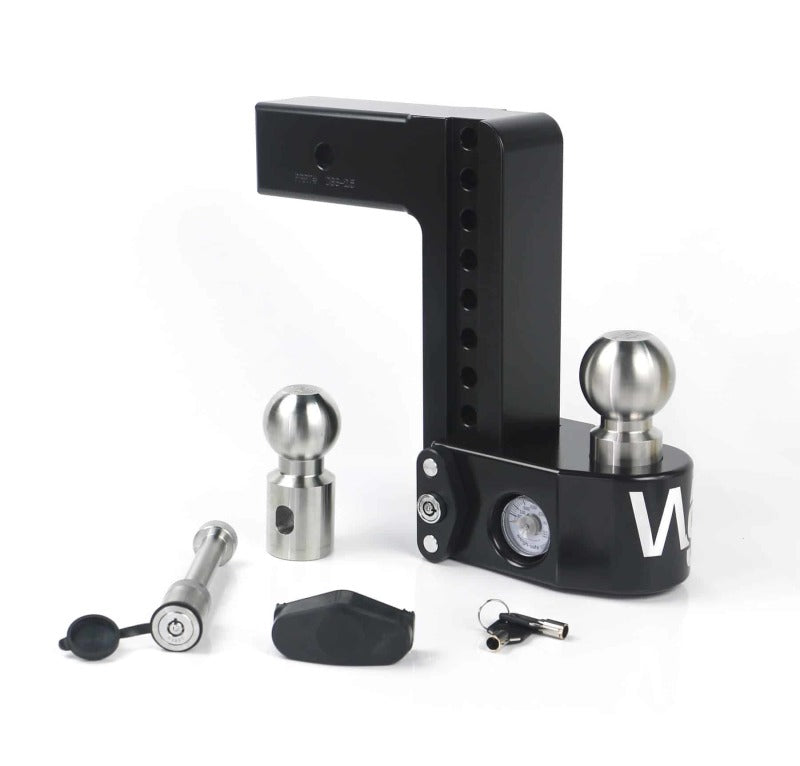 Weigh Safe 8in Drop Hitch w/Built-in Scale & 2.5in Shank (8K/18.5K GTWR) w/WS05 - Black Cerakote Hitch Ball Mounts Weigh Safe