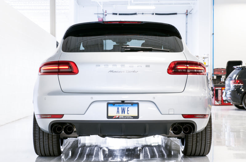 AWE Tuning Porsche Macan Track Edition Exhaust System - Diamond Black 102mm Tips Axle Back AWE Tuning