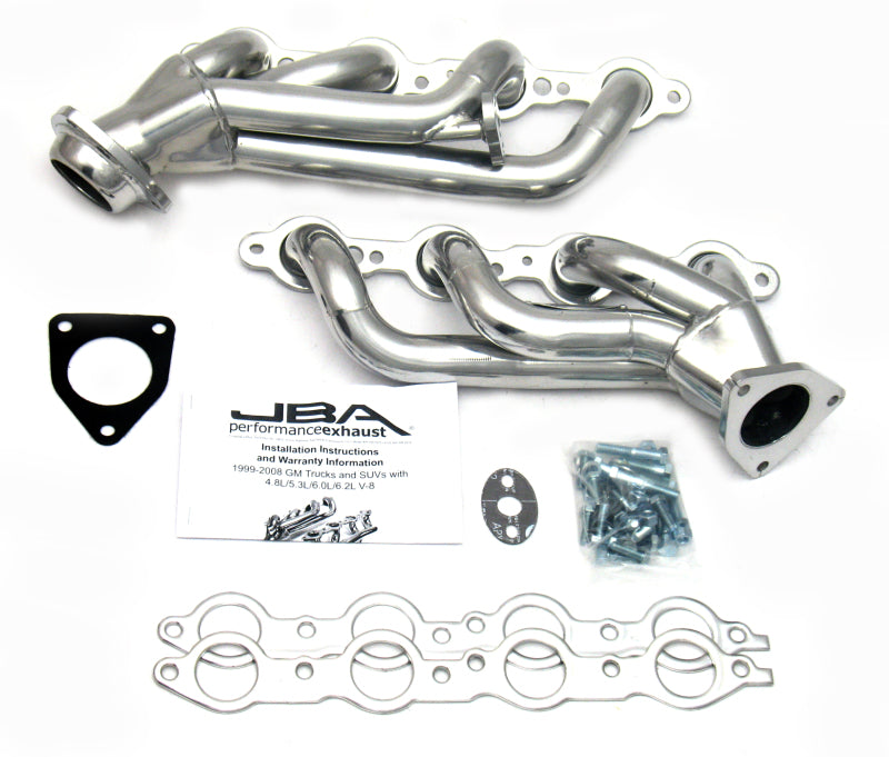 JBA 99-01 GM Truck 4.8L/5.3L LS w/o A.I.R. w/EGR 1-5/8in Primary Silver Ctd Cat4Ward Header Headers & Manifolds JBA