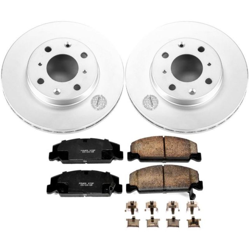Power Stop 90-00 Honda Civic Front Z17 Evolution Geomet Coated Brake Kit Brake Kits - Performance Blank PowerStop