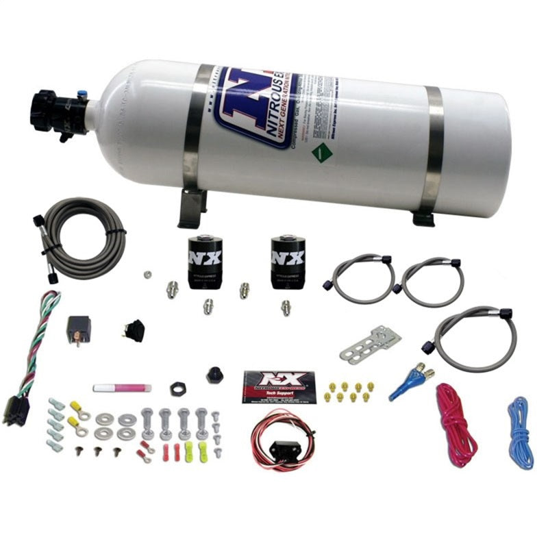 Nitrous Express Universal Fly By Wire Single Nozzle Nitrous Kit w/15lb Bottle (Incl TPS Switch) Nitrous Systems Nitrous Express