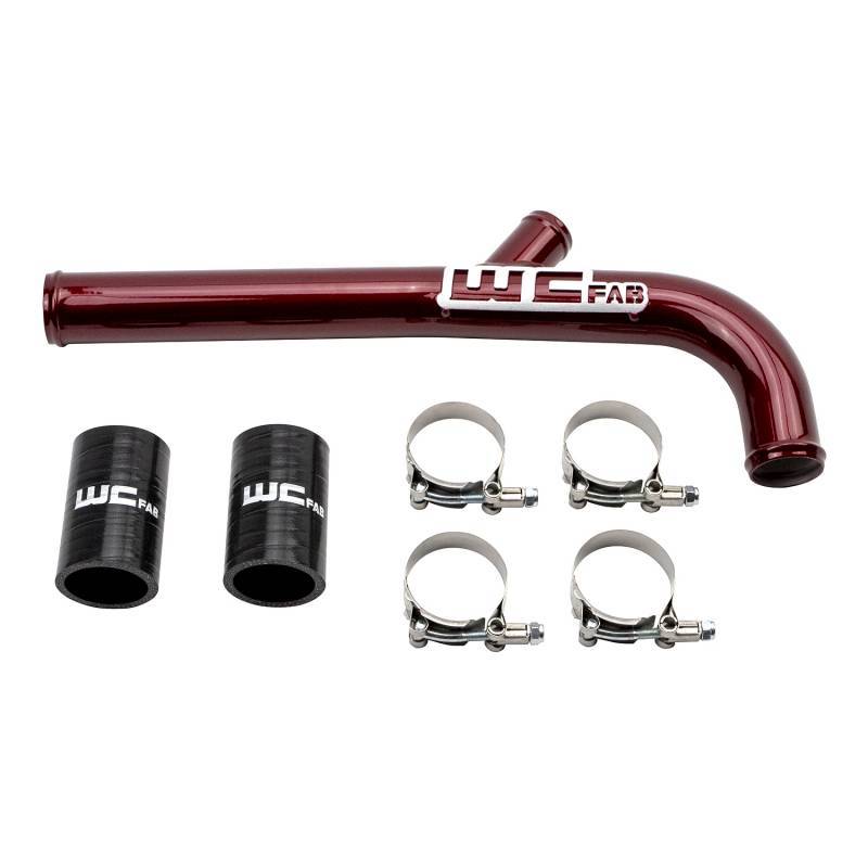 Wehrli 13-15 Dodge Cummins 6.7L w/Dual Radiator Upper Coolant Pipe - Bengal Red Radiator Hoses Wehrli
