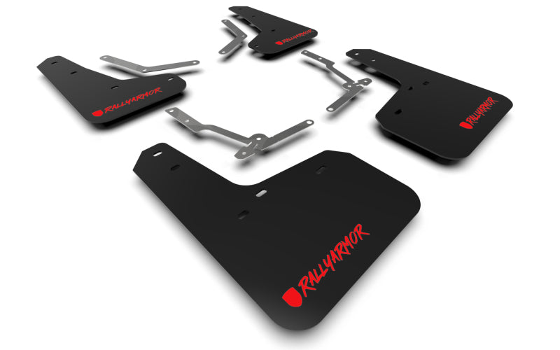 Rally Armor 12-19 Ford Focus ST / 16-19 RS Black UR Mud Flap w/Red Altered Font Logo Mud Flaps Rally Armor