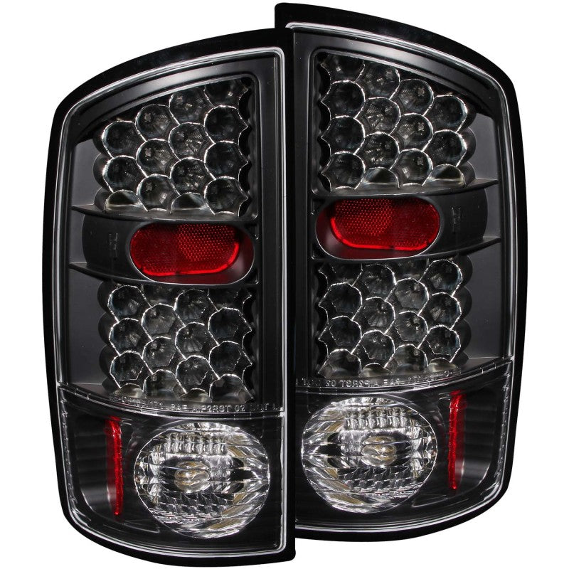 ANZO 2002-2005 Dodge Ram 1500 LED Taillights Black Tail Lights ANZO