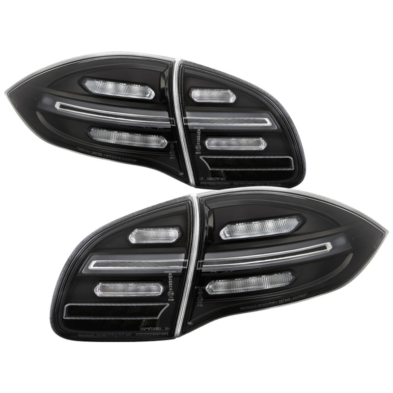 Spyder Porsche Cayenne 958 11-14 LED Tail Lights - Sequential Signal - Black Tail Lights SPYDER