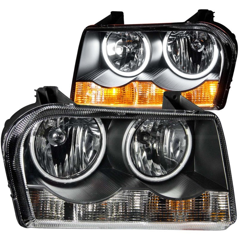ANZO 2005-2010 Chrysler 300 Crystal Headlights w/ Halo Black (CCFL) Headlights ANZO