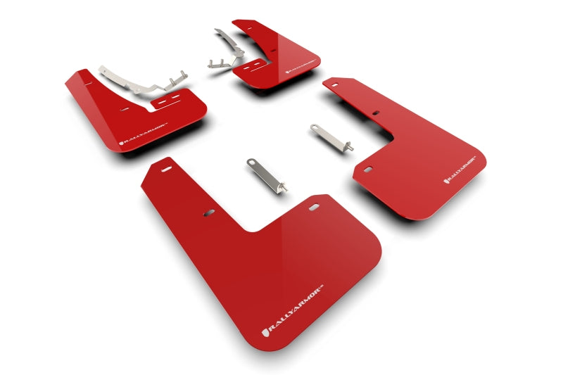 Rally Armor 22-25 VW MK8 Golf GTI/R Red UR Mud Flap w/White Logo Mud Flaps Rally Armor