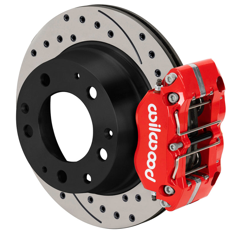 Wilwood kit rear NDPR PORS 911 1984-89 11.42X.95 rotor SRP red W/LINES Big Brake Kits Wilwood