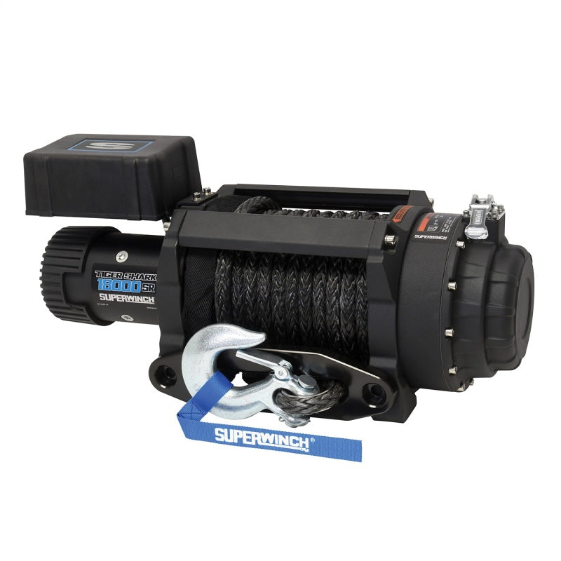 Superwinch 18000 LBS 12V DC 33/64in x 79 ft Synthetic Rope Tiger Shark 18000SR Winch Winches Superwinch