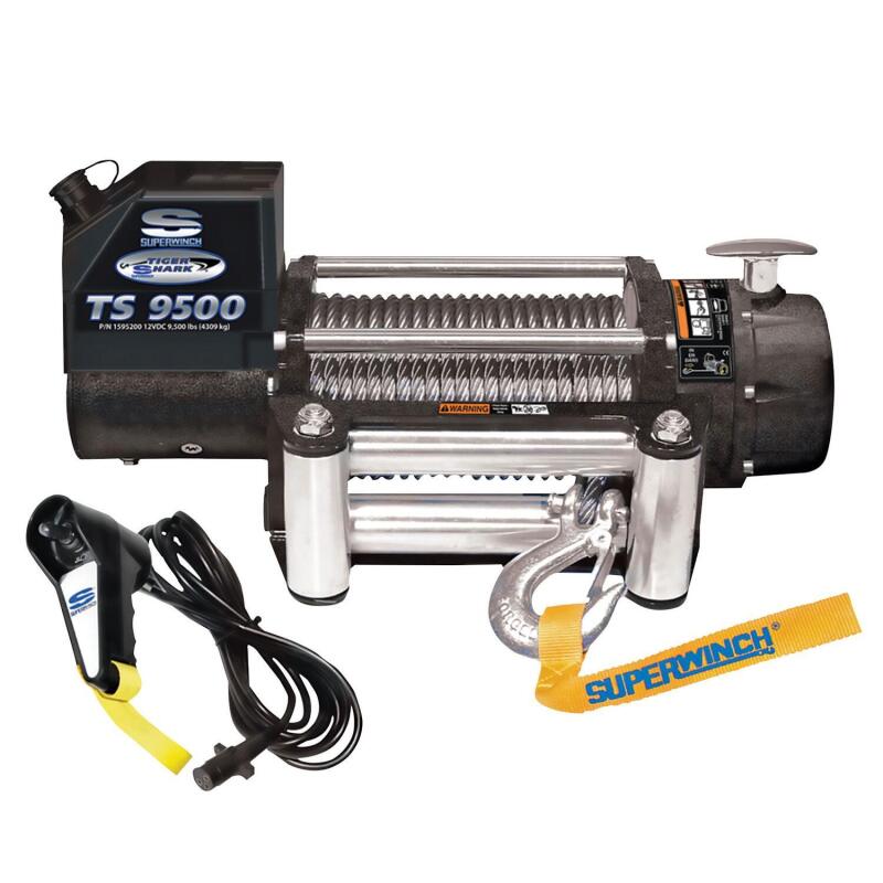 Superwinch 9500 LBS 12V DC 11/32in x 95ft Steel Rope Tiger Shark 9500 Winch Winches Superwinch