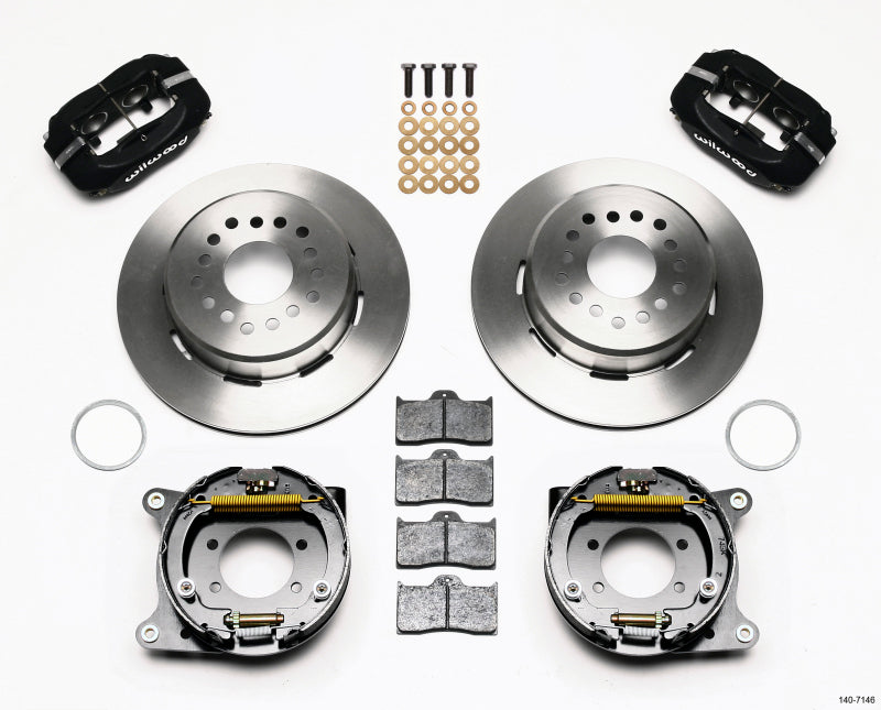 Wilwood Forged Dynalite P/S Park Brake Kit Ford 8.8 w/2.5in Offset-5 Lug Big Brake Kits Wilwood