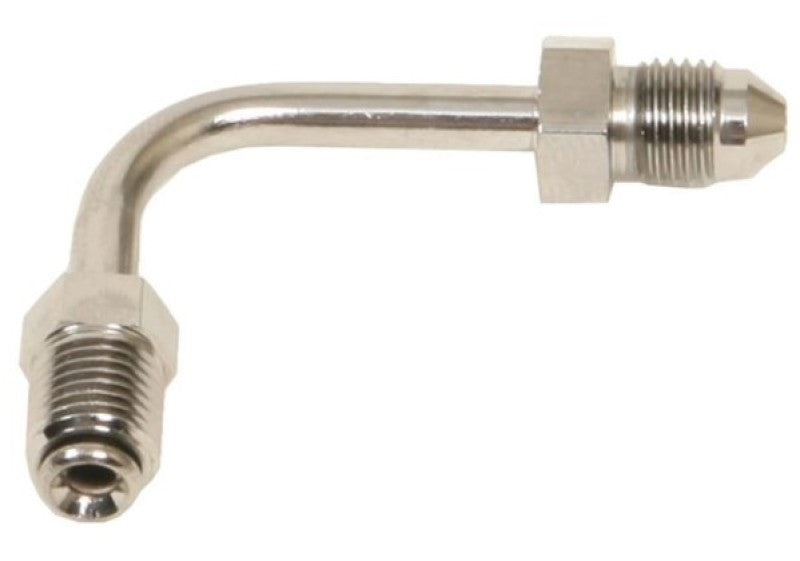 Russell Performance 3/8in-24 Inverted Flare to Male -3AN Steel Chrome 90 Degree Brake Line Fitting Fittings Russell