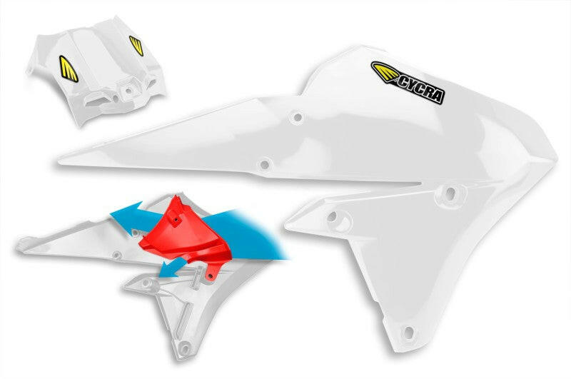 Cycra 15-19 Yamaha WR250F Powerflow Radiator Shrouds - White Plastics Cycra