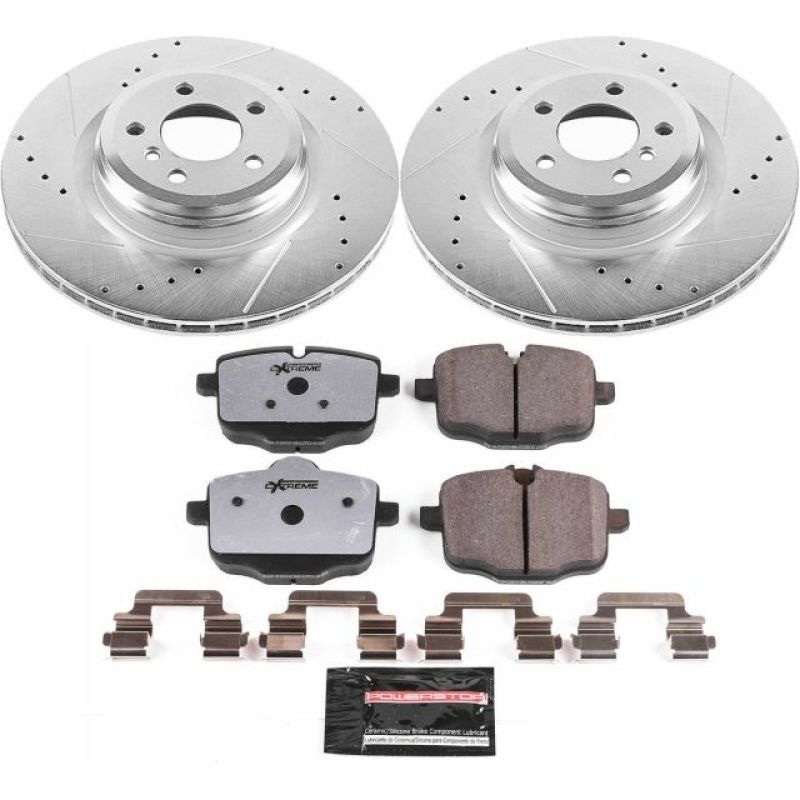 Power Stop 10-15 BMW 550i GT Rear Z26 Street Warrior Brake Kit Brake Kits - Performance D&S PowerStop
