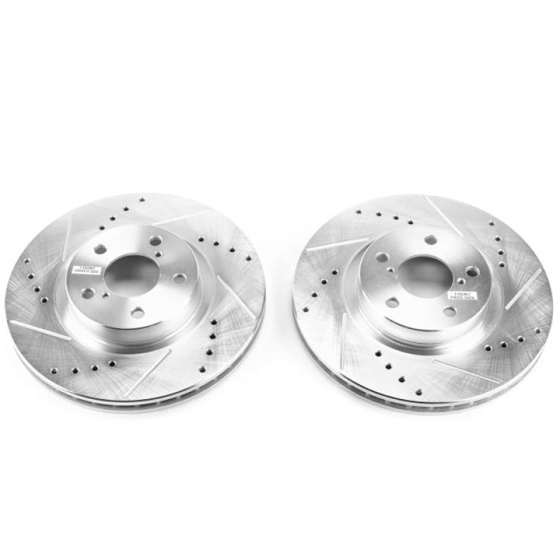 Power Stop 17-19 Subaru Impreza Front Evolution Drilled & Slotted Rotors - Pair Brake Rotors - Slot & Drilled PowerStop