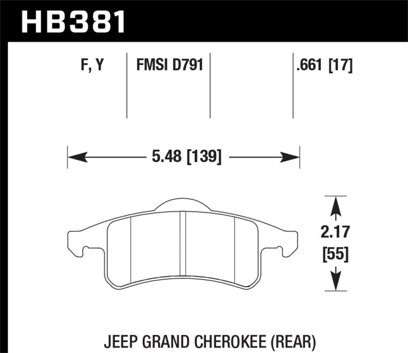 Hawk 99-04 Jeep Grand Cherokee LTS Street Rear Brake Pads Brake Pads - OE Hawk Performance