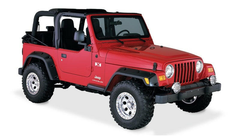 Bushwacker 97-06 Jeep TJ Pocket Style Flares 4pc - Black Fender Flares Bushwacker