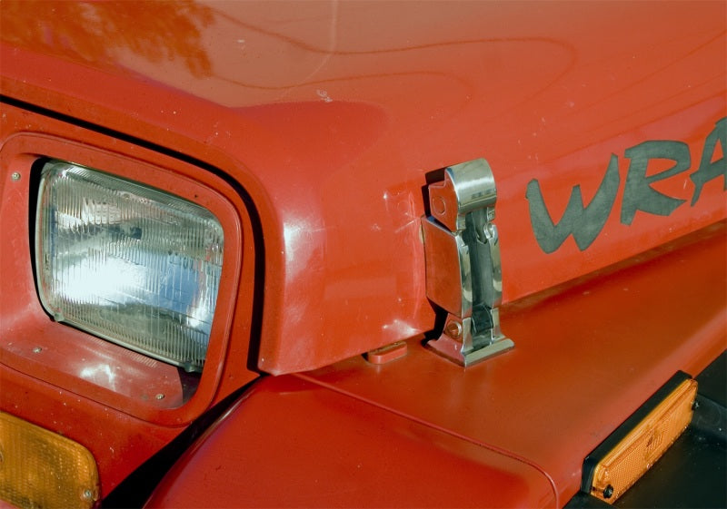 Rugged Ridge 42-95 Jeep CJ / Jeep Wrangler Stainless Steel Hood Catch Kit Brackets Rugged Ridge