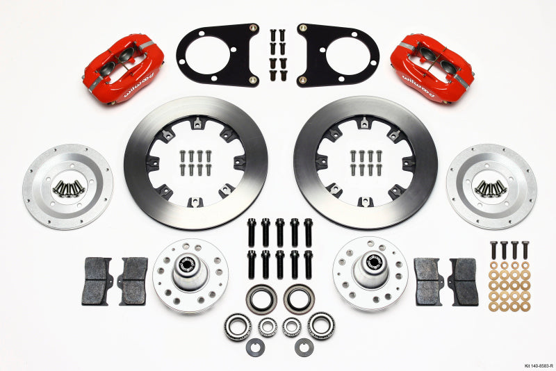 Wilwood Forged Dynalite Front Kit 12.19in Red 37-48 Ford Psgr. Car Spindle Big Brake Kits Wilwood