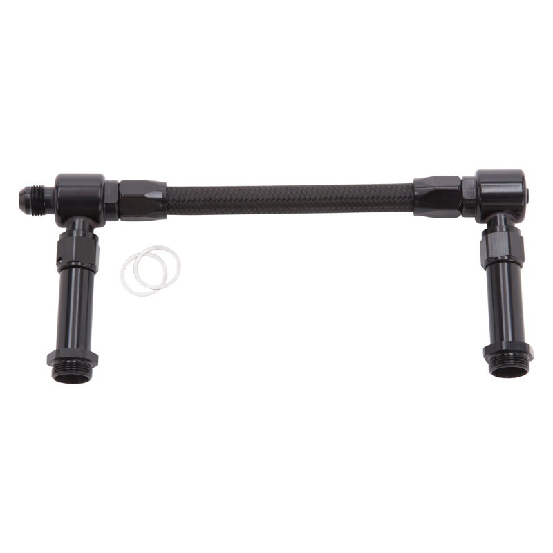 Russell Performance -8 AN to -8 AN ProClassic II Holley 4150 Dual Inlet Carb Kit (Black) Carburetor Fuel Inlet Kits Russell