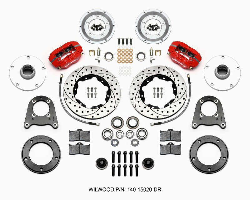 Wilwood Forged Dynalite-M Front Kit 10.75in Drilled Red 1950-1955 MG-TD/TF Big Brake Kits Wilwood