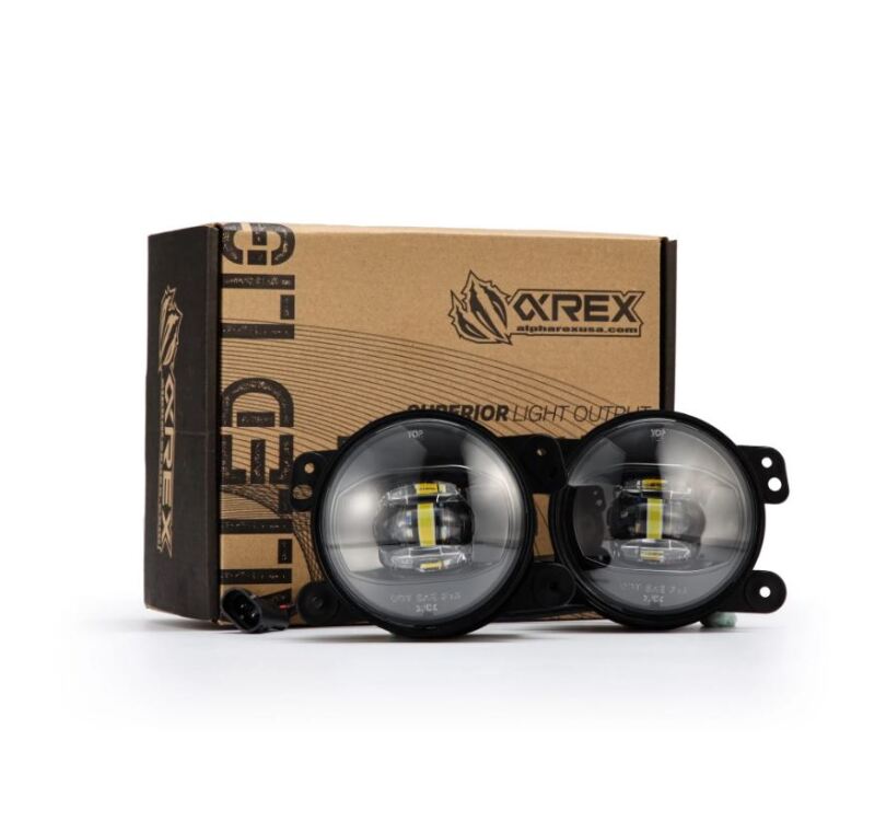 AlphaRex Universal Chrysler/Dodge/Hummer/Jeep DoubleTap Dual Color LED Proj Fog Lights - White/Amber Fog Lights AlphaRex