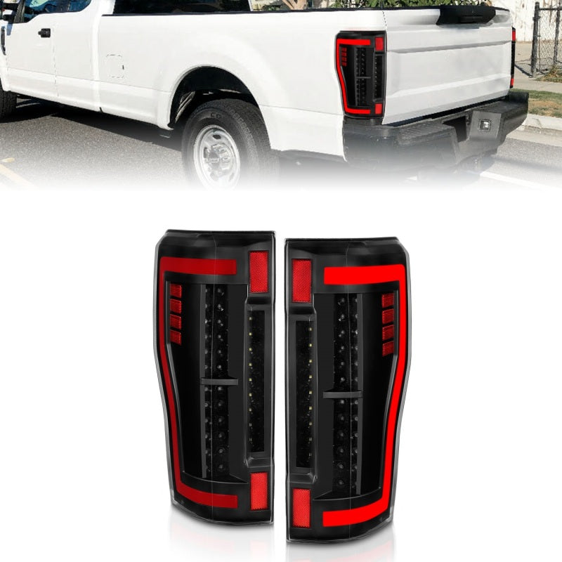 ANZO 2017+ Ford F-250 LED Taillights - Black/Clear Tail Lights ANZO