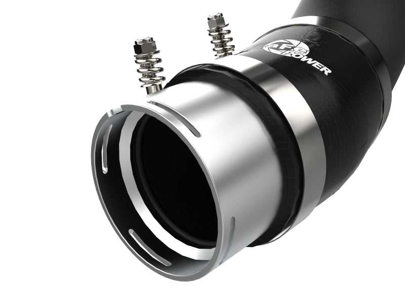 aFe BladeRunner Black 3in Aluminum Charge Pipe Kit 20-21 GM Diesel Trucks V8-6.6L (td) L5P Intercoolers aFe
