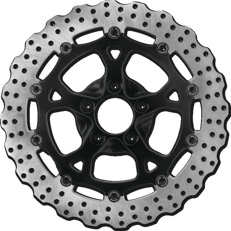 Performance Machine 13 X .20 Dominator Ff Rcelne - Black Ano Brake Rotors - Drilled Performance Machine