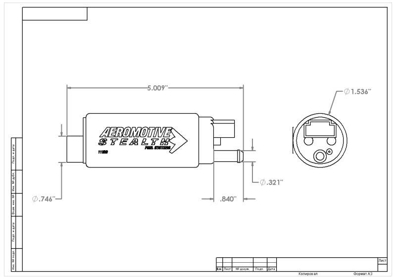 Aeromotive 340 Series Stealth In-Tank E85 Fuel Pump - Center Inlet - Offset (GM applications) Fuel Pumps Aeromotive