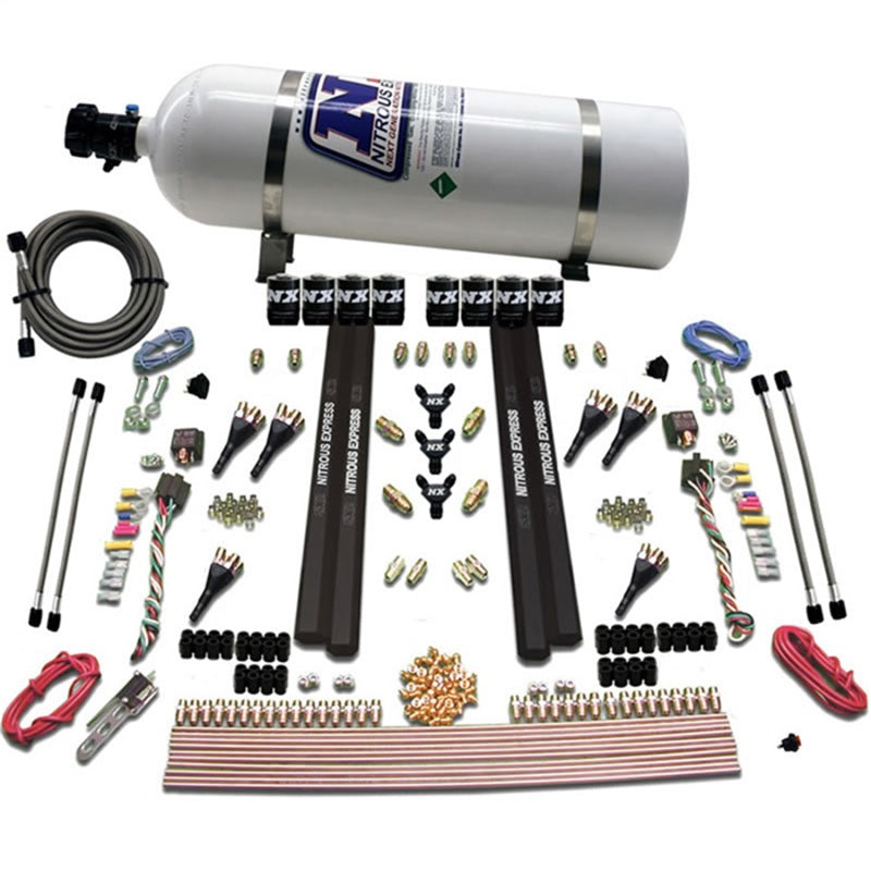 Nitrous Express 6 Cyl SX2 Dual Stage Nozzle Nitrous Kit w/15lb Bottle Nitrous Systems Nitrous Express