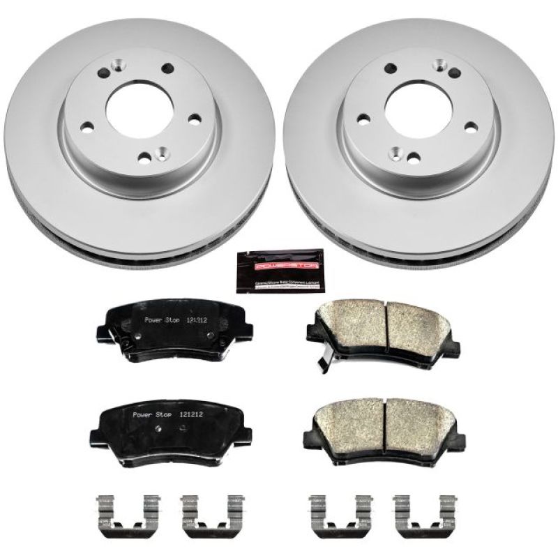 Power Stop 11-16 Hyundai Elantra Front Z17 Evolution Geomet Coated Brake Kit Brake Kits - Performance Blank PowerStop