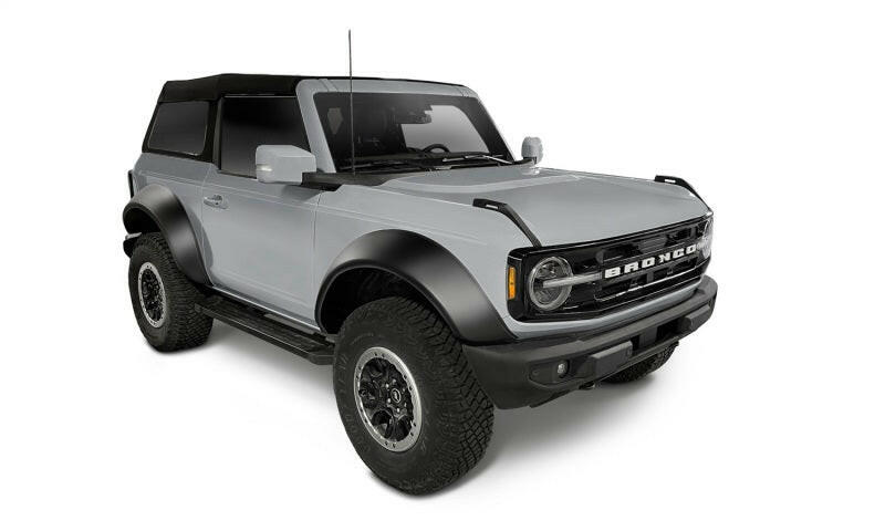 Bushwacker 21-22 Ford Bronco (2 Door) Extend-A-Fender Style Fender Flares - 4pc Smooth Fender Flares Bushwacker