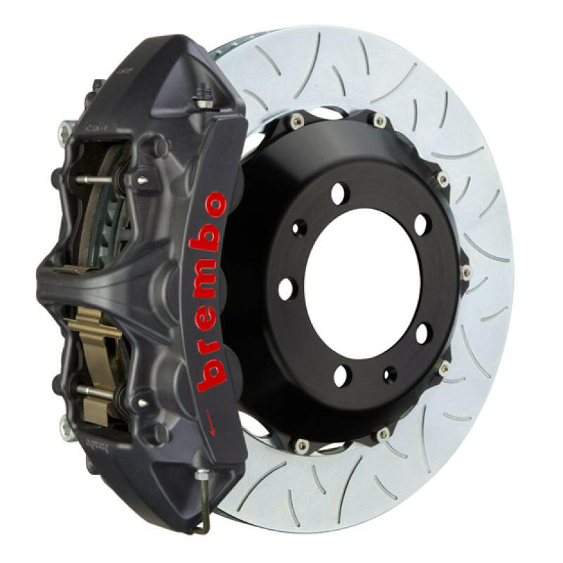 Brembo 02-05 7-Series (Thru 3/5 Prod) Fr GTS BBK 6Pis Cast 380x34 2pc Rtr Slot Type3-Black HA Brake Kits - Performance Slot Brembo