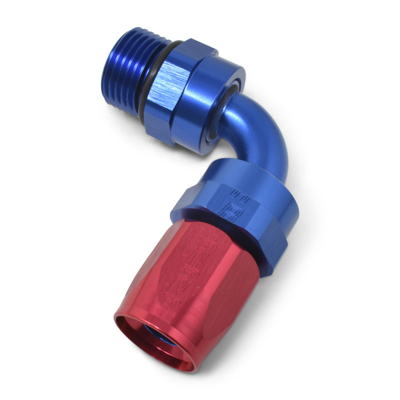 Russell Performance Hose End #8 Hose to #8 Radius Inlet Port 90 Deg Red/Blue Fittings Russell